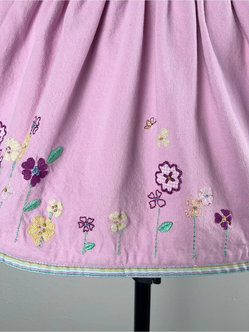 Baby Gap 2000 Floral Pink Embroidered Jumper Dress, M 6-12 Months